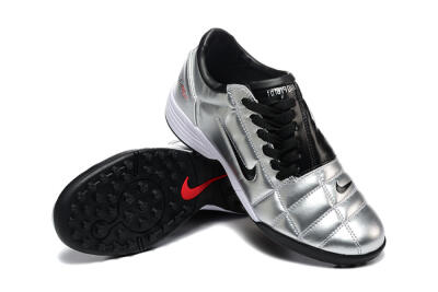 Men's Nike Total 90 III TF Artificial Turf Low-Tops Football Shoes - Silver/Black/White