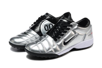 Men's Nike Total 90 III TF Artificial Turf Low-Tops Football Shoes - Silver/Black/White