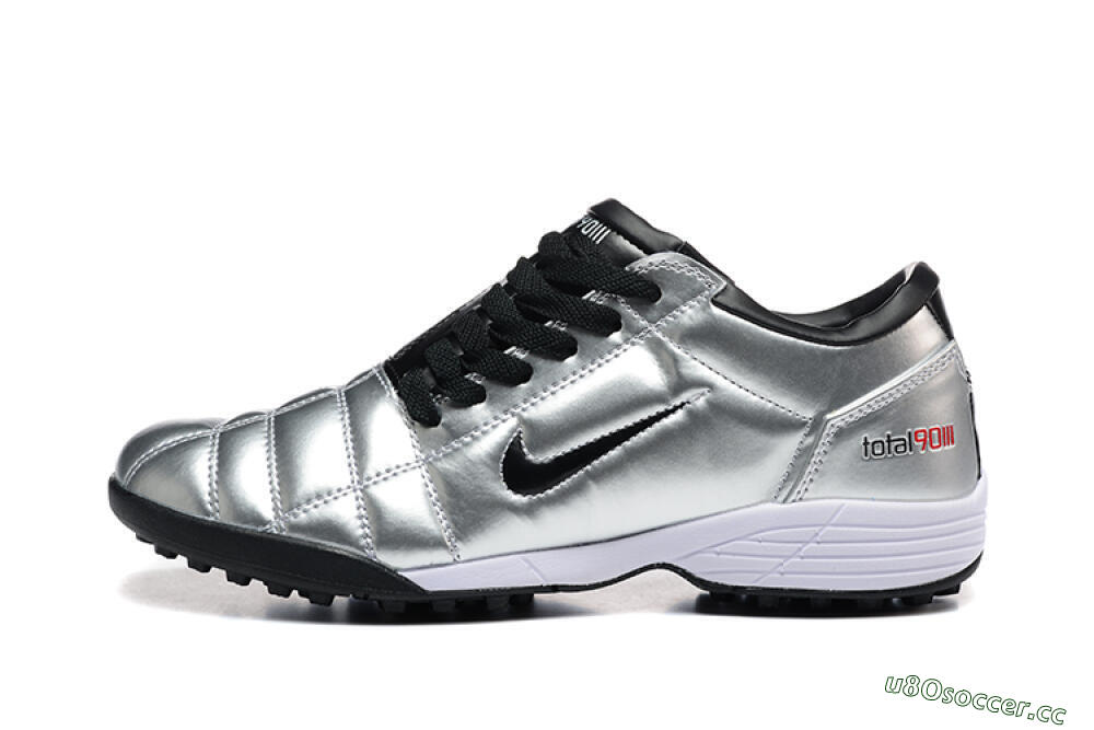 Men's Nike Total 90 III TF Artificial Turf Low-Tops Football Shoes - Silver/Black/White 0