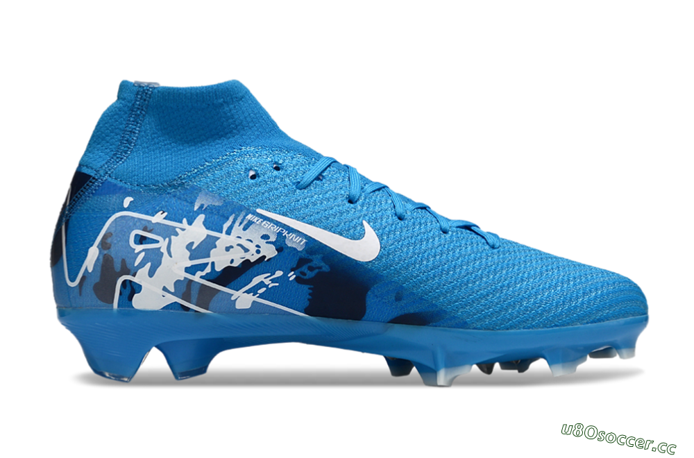 Unisex Nike Air Zoom Mercurial Superfly 10 Elite FG Firm Ground High-Tops Football Boots - Blue/White 7