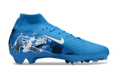 Unisex Nike Air Zoom Mercurial Superfly 10 Elite FG Firm Ground High-Tops Football Boots - Blue/White