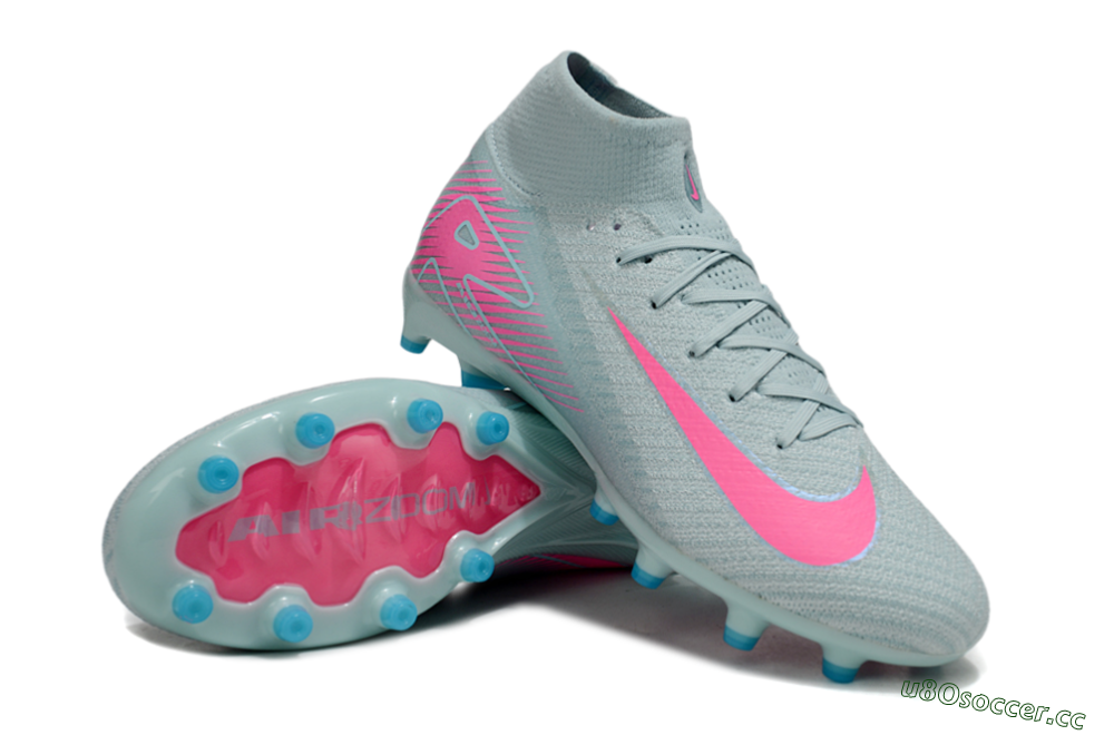 Unisex Nike Air Zoom Mercurial Superfly 10 Elite AG Artificial Grass High-Tops Football Boots - Jade/Pink 3