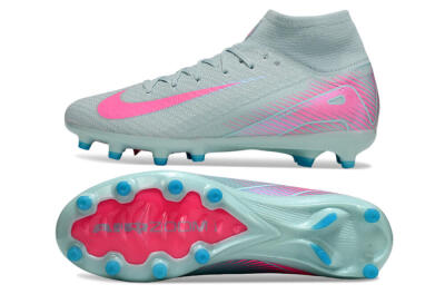 Unisex Nike Air Zoom Mercurial Superfly 10 Elite AG Artificial Grass High-Tops Football Boots - Jade/Pink
