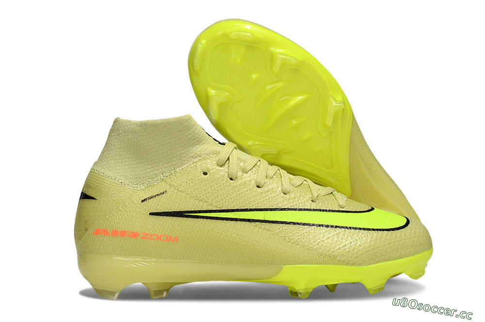 Kids Nike Air Zoom Mercurial Superfly 10 Elite FG Firm Ground High-Tops Football Boots - Yellow/Black 2