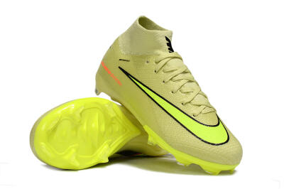 Kids Nike Air Zoom Mercurial Superfly 10 Elite FG Firm Ground High-Tops Football Boots - Yellow/Black
