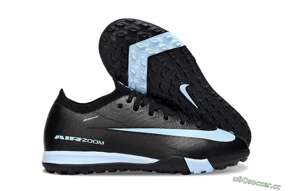 Kids Nike Air Zoom Mercurial Vapor 16 Elite TF Artificial Turf Low-Tops Football Shoes - Black/Jade 2