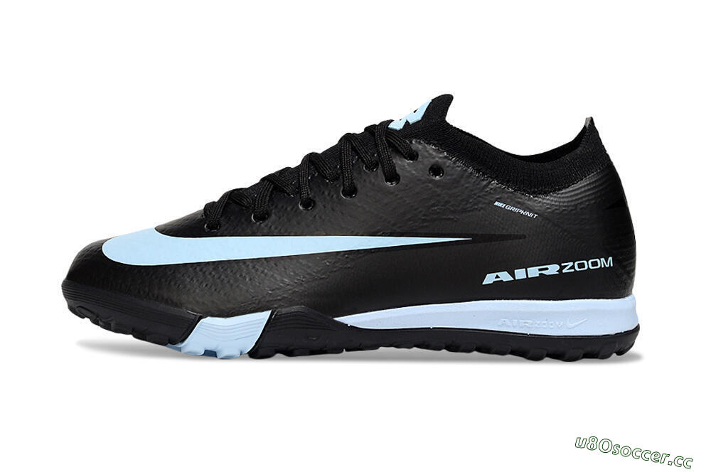 Kids Nike Air Zoom Mercurial Vapor 16 Elite TF Artificial Turf Low-Tops Football Shoes - Black/Jade 0