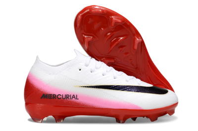 Kids Nike Air Zoom Mercurial Vapor 16 Elite FG Firm Ground Low-Tops Football Boots - White/Black/Red