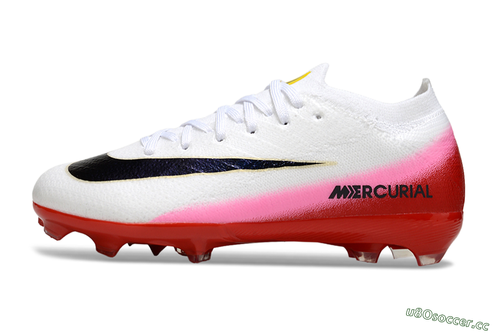 Kids Nike Air Zoom Mercurial Vapor 16 Elite FG Firm Ground Low-Tops Football Boots - White/Black/Red 0