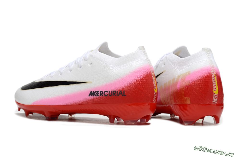 Kids Nike Air Zoom Mercurial Vapor 16 Elite FG Firm Ground Low-Tops Football Boots - White/Black/Red 5