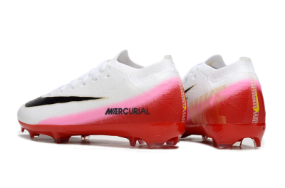 Kids Nike Air Zoom Mercurial Vapor 16 Elite FG Firm Ground Low-Tops Football Boots - White/Black/Red