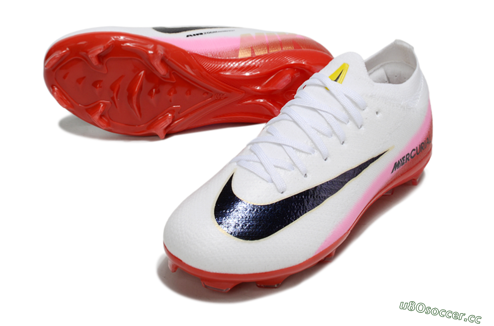 Kids Nike Air Zoom Mercurial Vapor 16 Elite FG Firm Ground Low-Tops Football Boots - White/Black/Red 3