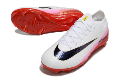 Kids Nike Air Zoom Mercurial Vapor 16 Elite FG Firm Ground Low-Tops Football Boots - White/Black/Red