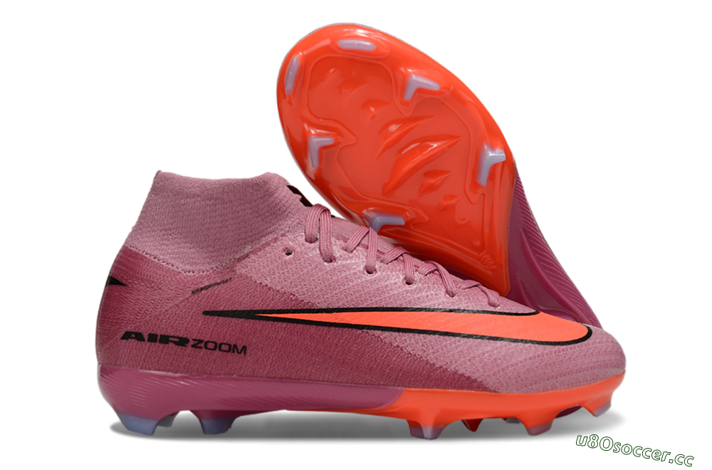 Kids Nike Air Zoom Mercurial Superfly 10 Elite FG Firm Ground High-Tops Football Boots - Pink/Red/Black 2