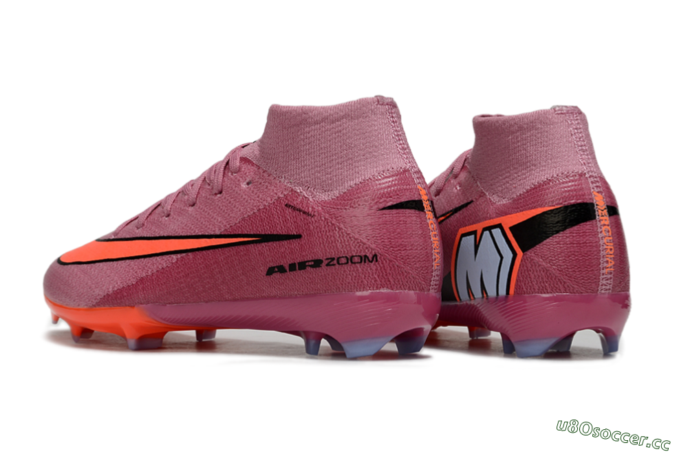 Kids Nike Air Zoom Mercurial Superfly 10 Elite FG Firm Ground High-Tops Football Boots - Pink/Red/Black 5