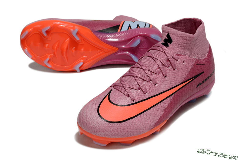 Kids Nike Air Zoom Mercurial Superfly 10 Elite FG Firm Ground High-Tops Football Boots - Pink/Red/Black 3