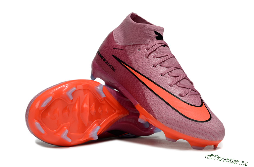 Kids Nike Air Zoom Mercurial Superfly 10 Elite FG Firm Ground High-Tops Football Boots - Pink/Red/Black 1