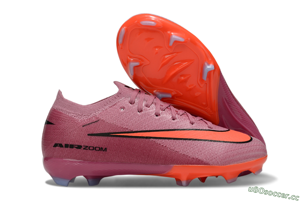 Kids Nike Air Zoom Mercurial Vapor 16 Elite FG Firm Ground Low-Tops Football Boots - Pink/Black/Red 2
