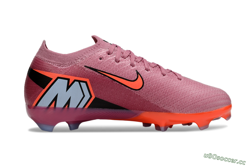 Kids Nike Air Zoom Mercurial Vapor 16 Elite FG Firm Ground Low-Tops Football Boots - Pink/Black/Red 4