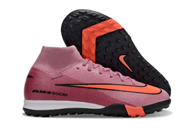 Kids Nike Air Zoom Mercurial Superfly 10 Elite TF Artificial Turf High-Tops Football Shoes - Pink/Red/Black
