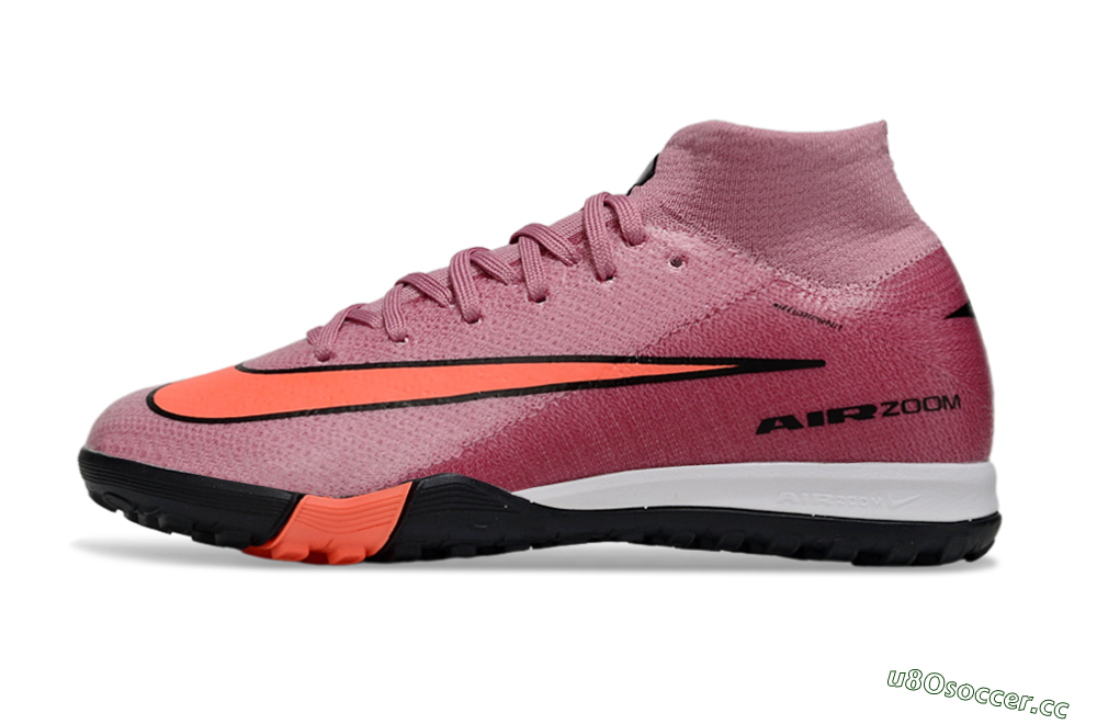 Kids Nike Air Zoom Mercurial Superfly 10 Elite TF Artificial Turf High-Tops Football Shoes - Pink/Red/Black 0
