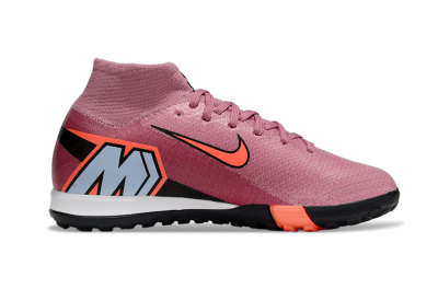 Kids Nike Air Zoom Mercurial Superfly 10 Elite TF Artificial Turf High-Tops Football Shoes - Pink/Red/Black