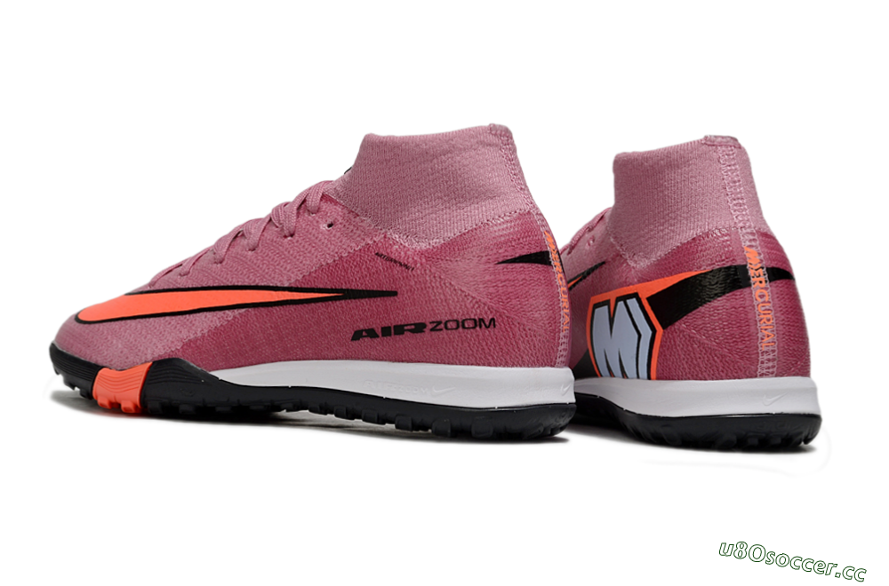 Kids Nike Air Zoom Mercurial Superfly 10 Elite TF Artificial Turf High-Tops Football Shoes - Pink/Red/Black 5