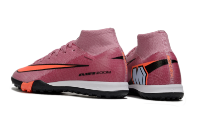 Kids Nike Air Zoom Mercurial Superfly 10 Elite TF Artificial Turf High-Tops Football Shoes - Pink/Red/Black
