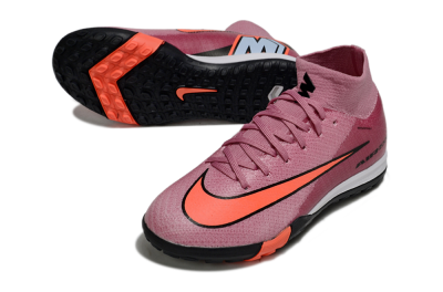 Kids Nike Air Zoom Mercurial Superfly 10 Elite TF Artificial Turf High-Tops Football Shoes - Pink/Red/Black