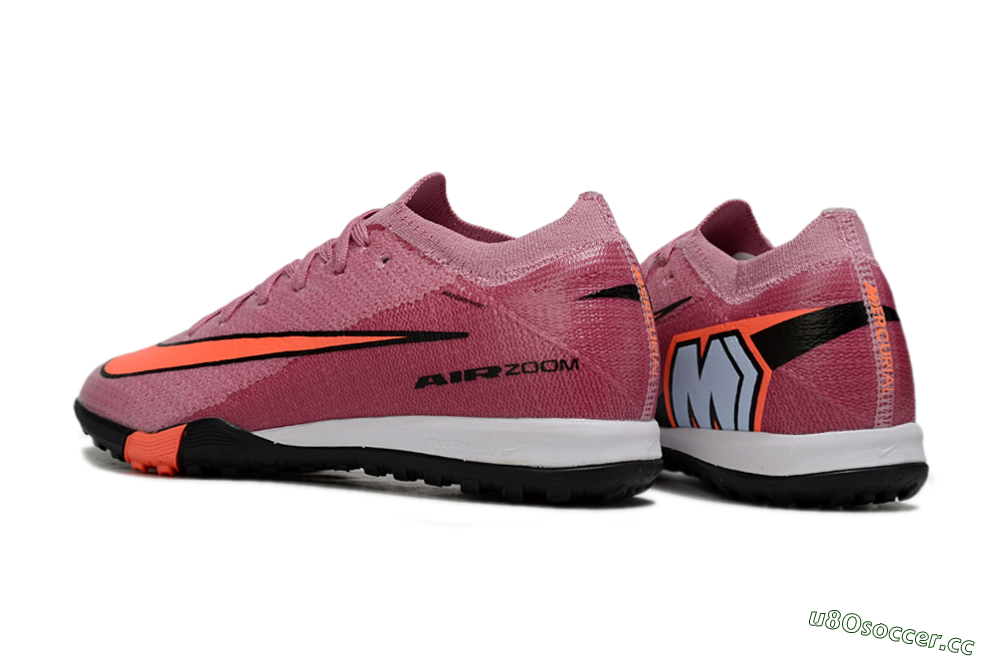 Kids Nike Air Zoom Mercurial Vapor 16 Elite TF Artificial Turf Low-Tops Football Shoes - Pink/Black/Red 5