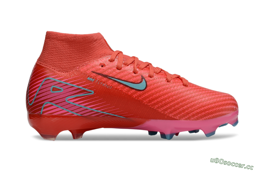 Kids Nike Air Zoom Mercurial Superfly 10 Elite FG Firm Ground High-Tops Football Boots - Red/Jade/Pink 4