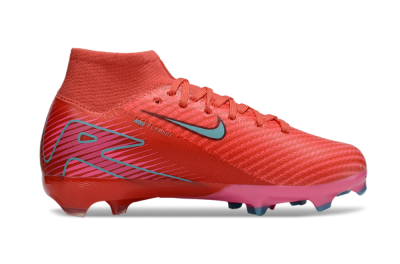 Kids Nike Air Zoom Mercurial Superfly 10 Elite FG Firm Ground High-Tops Football Boots - Red/Jade/Pink