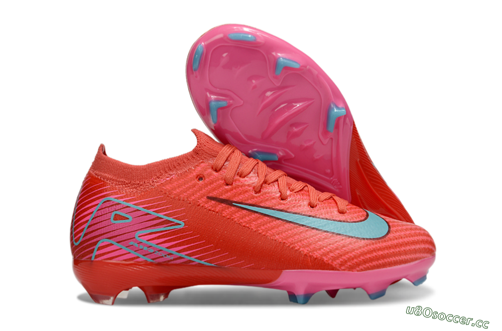 Kids Nike Air Zoom Mercurial Vapor 16 Elite FG Firm Ground Low-Tops Football Boots - Red/Jade/White 2