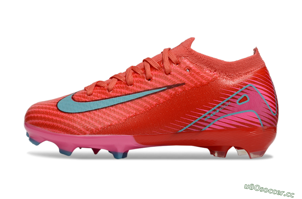 Kids Nike Air Zoom Mercurial Vapor 16 Elite FG Firm Ground Low-Tops Football Boots - Red/Jade/White 0
