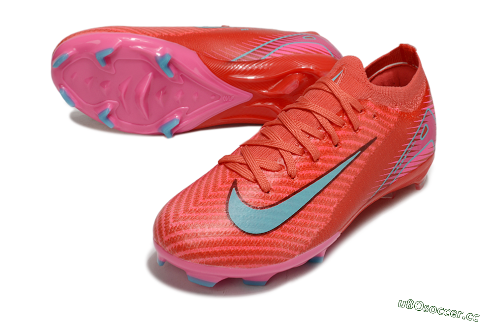 Kids Nike Air Zoom Mercurial Vapor 16 Elite FG Firm Ground Low-Tops Football Boots - Red/Jade/White 3