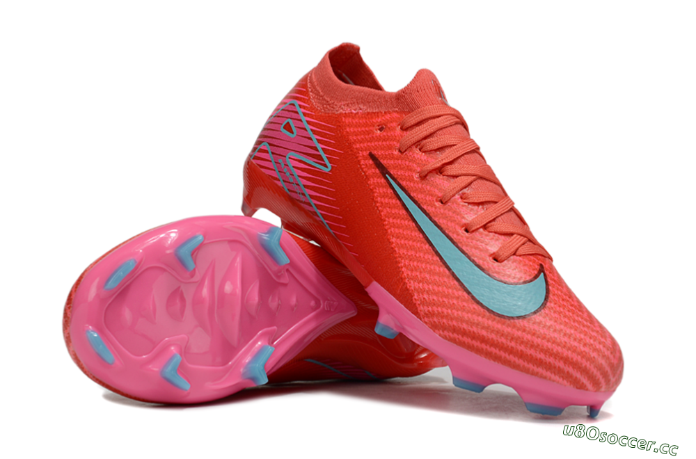 Kids Nike Air Zoom Mercurial Vapor 16 Elite FG Firm Ground Low-Tops Football Boots - Red/Jade/White 1