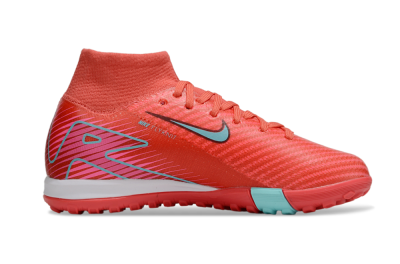 Kids Nike Air Zoom Mercurial Superfly 10 Elite TF Artificial Turf High-Tops Football Shoes - Red/Jade/Pink