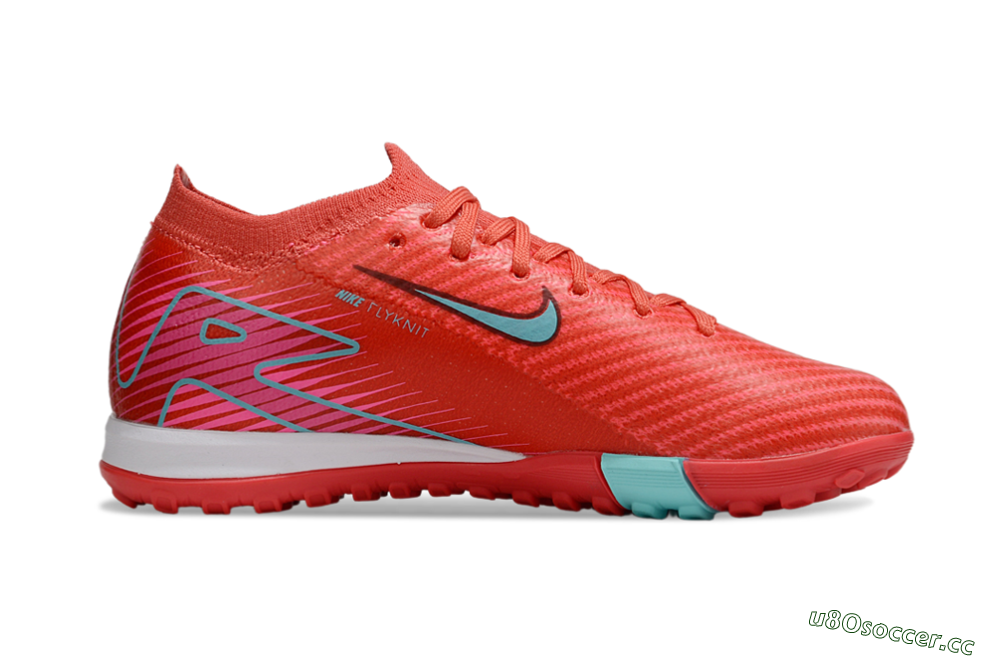 Kids Nike Air Zoom Mercurial Vapor 16 Elite TF Artificial Turf Low-Tops Football Shoes - Red/Jade/White 4