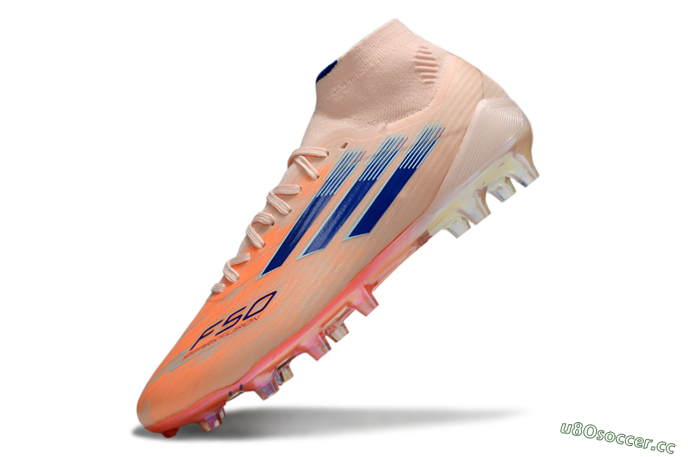 Men's Adidas F50 Elite Mid FG Firm Ground High-Tops Football Boots - Red/Blue/White 5