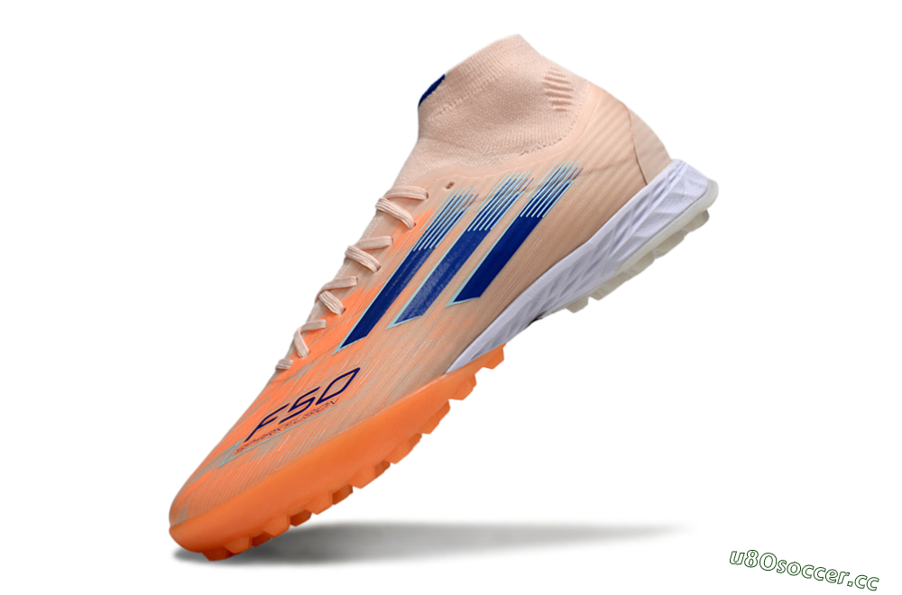 Men's Adidas F50 Elite Mid TF Artificial Turf High-Tops Football Boots - Red/Blue/White 5