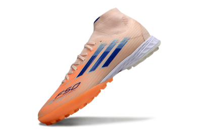 Men's Adidas F50 Elite Mid TF Artificial Turf High-Tops Football Boots - Red/Blue/White