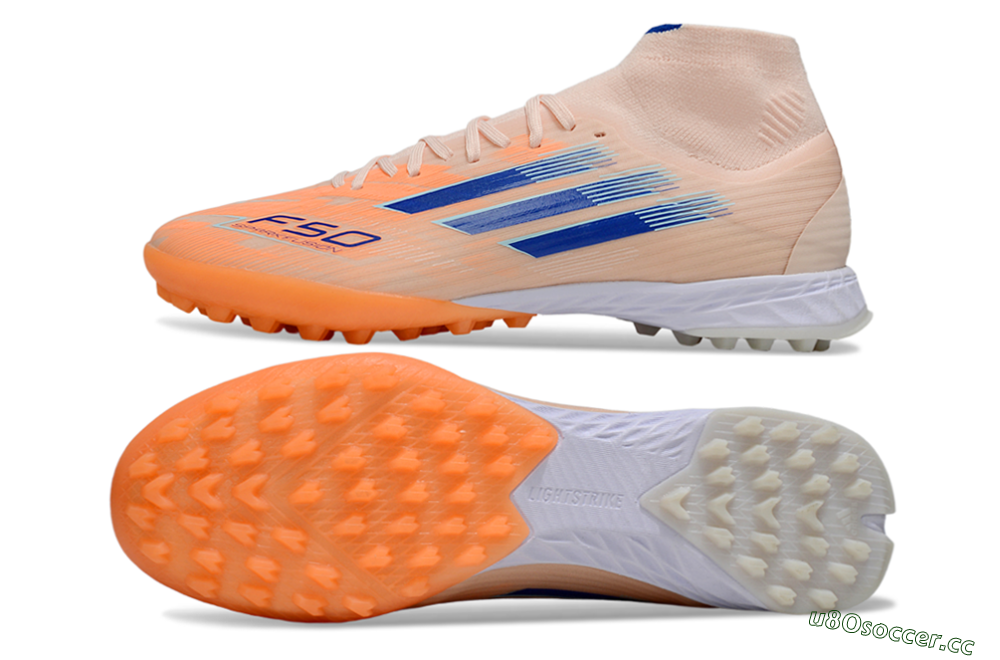 Men's Adidas F50 Elite Mid TF Artificial Turf High-Tops Football Boots - Red/Blue/White 1