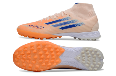 Men's Adidas F50 Elite Mid TF Artificial Turf High-Tops Football Boots - Red/Blue/White