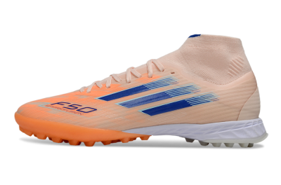 Men's Adidas F50 Elite Mid TF Artificial Turf High-Tops Football Boots - Red/Blue/White