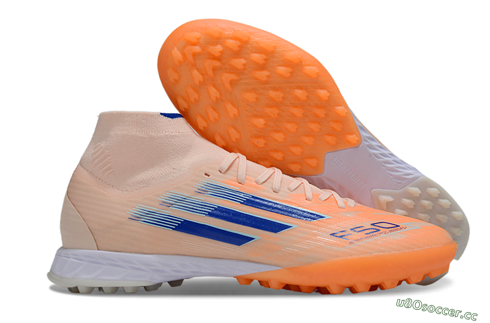 Men's Adidas F50 Elite Mid TF Artificial Turf High-Tops Football Boots - Red/Blue/White 2