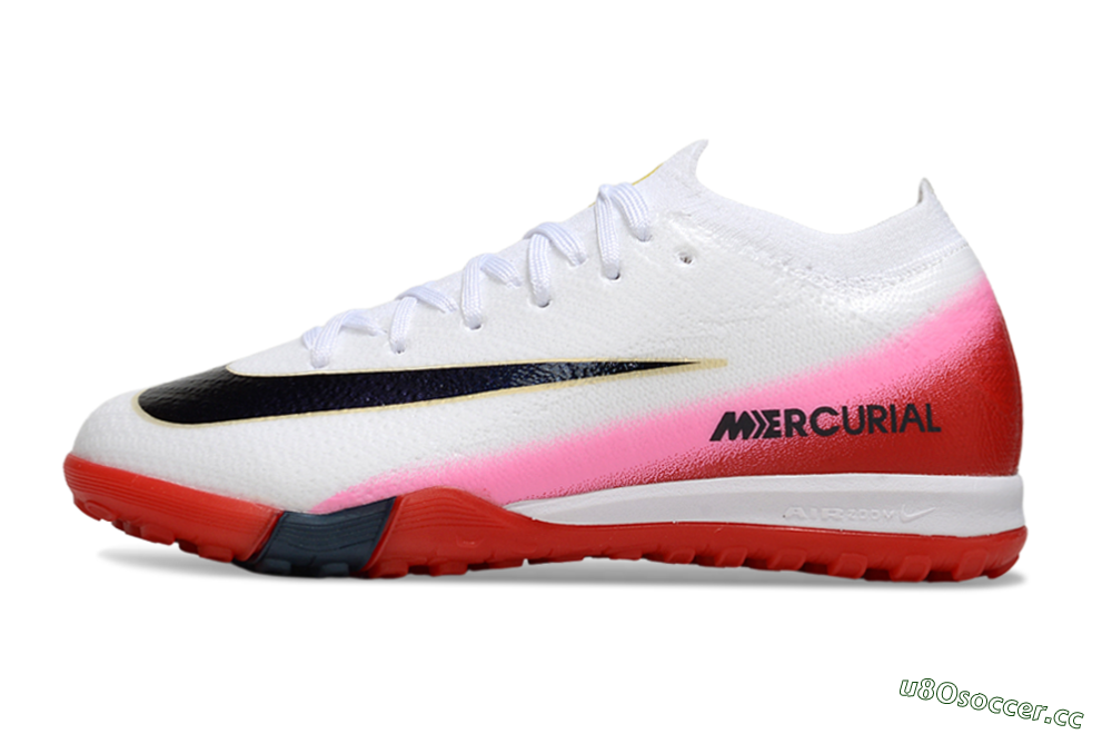 Kids Nike Air Zoom Mercurial Vapor 16 Elite TF Artificial Turf Low-Tops Football Shoes - White/Black/Red 0