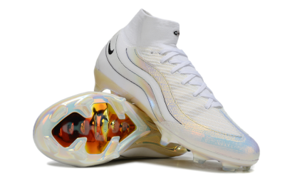 Unisex Nike Air Zoom Mercurial Superfly 10 Elite FG Firm Ground High-Tops Football Boots - White/Beige/Black