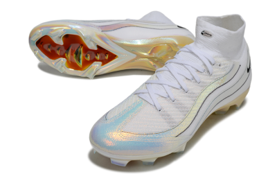 Unisex Nike Air Zoom Mercurial Superfly 10 Elite FG Firm Ground High-Tops Football Boots - White/Beige/Black