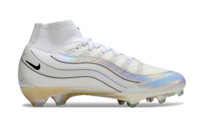 Unisex Nike Air Zoom Mercurial Superfly 10 Elite FG Firm Ground High-Tops Football Boots - White/Beige/Black