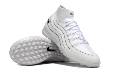Unisex Nike Air Zoom Mercurial Superfly 10 Elite TF Artificial Turf High-Tops Football Shoes - White/Beige/Black